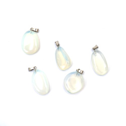 Natural Stone Pendant - Moonstone /Opalite/, 14~22x20~26 mm