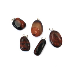 Natural Stone Pendant Red Tiger's Eye 12~20x22~27 mm