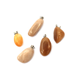 Natural Stone Pendant Yellow Aventurine 12~22x18~27 mm