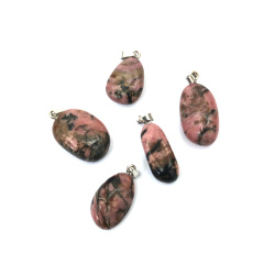 Pendant Natural Stone RHODONITE 12~22x20~27 mm