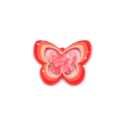 Pandantiv de designer fluture pictat plastic 27x34x2,5 mm gaura 1 mm