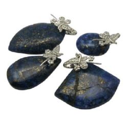 Pandantiv piatră naturală LAPIS natural 26 ~ 58x47 ~ 73x9 mm gaură 5 mm