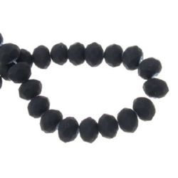 Χάντρα πολύπλευρη 8x5 mm τρύπα 1 mm μαύρο ματ ~ 145 τεμάχια