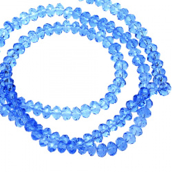 Χάντρα κρύσταλλο 4,5x3,5 mm τρύπα 1 mm διάφανο μπλε ~ 125 τεμάχια