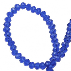 Crystal Glass Beads Strand /  4.5x3.5 mm, Hole: 1 mm /  Transparent Dark Blue ~ 150 pieces