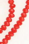Faceted Glass Abacus Beads for Jewelry CRAFT / 4.5x3.5 mm, Hole: 1 mm / Transparent Red ~125 pieces