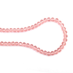 String of Crystal Beads for Jewelry or DIY Craft, 8x6 mm, hole 1 mm, transparent Pink ~68 pieces