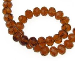 String Transparent Multi-walled Beads / 8x6 mm, Hole: 1 mm /  Sandy Brown ~ 72 pieces