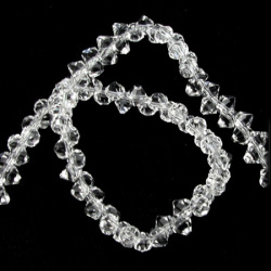 Clear Glass Abacus-shaped Crystals for Fashion Accessories and Decoration / 7x6 mm, Hole: 1 mm ~ 100 pieces