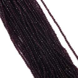 String of Crystal Beads Grade AA / 3 mm, Hole: 0.9 mm / Large Faceted, Dark Violet Color ~ 127 pieces