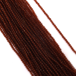 String of Crystal Beads Grade AA /  3 mm, Hole: 0.9 mm / Fine Facet,  Color: Dark Caramel ~ 132 pieces