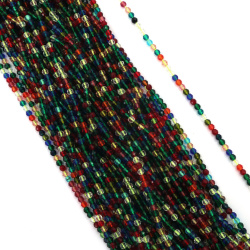 Snur de margele cristal clasa AA gaura de 3 mm 0,9 mm fatetate multicolor ~128 bucati