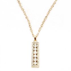 Not Available Online. You can also buy at EM ART stores and at +359 884 000 893 Necklace metal color gold crystals pendant 60x16 mm 41 cm
