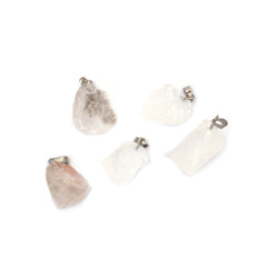 Natural Stone Pendant QUARTZ CRYSTAL Raw 15~25x15~25 mm