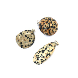 Natural Stone Pendant DALMATIAN JASPER 15~25x25~40 mm