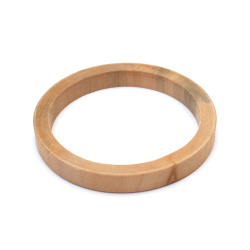 Round Wooden Bracelet, Size: 81x10x7 mm, Natural Wood Color, for DIY Art and Craft Project, Painting and Jewelry Making