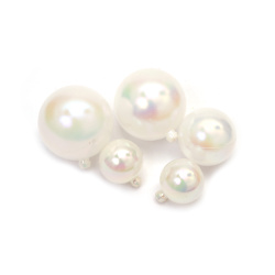 Set de bile decorative din plastic 49x29 mm, sidef, culoarea curcubeului - 12 bucăți