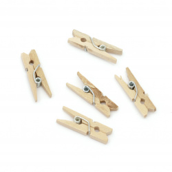 Wooden Clothespins 3x25 mm color wood -50 pieces