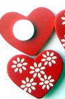 Decorative Wooden Hearts with Glue, 25x21 mm - 20 pieces