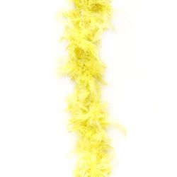 Marabou - eșarfă cu pene de 180 cm galben