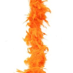 Marabu - un șal realizat din pene portocalii de 180 cm