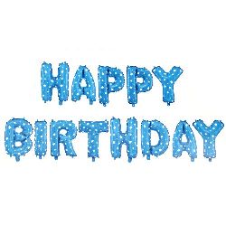 Foil balloon HAPPY BIRTHDAY -13 blue color letters Decoration