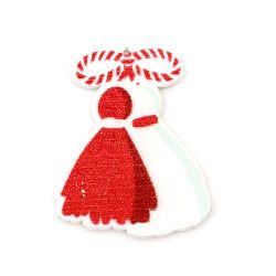 Figura din lemn Martenitsa 40x32x2 mm gaura 0,5 mm cu lipici -5 buc
