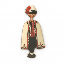 Boy with Folk Costume made of Plywood / 70x30x2 mm - 5 pieces