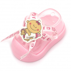 Бебешка обувка пластмасова за декорация 90x45 мм розова
