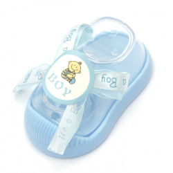 Plastic Baby boot for decoration 90x45 mm  blue