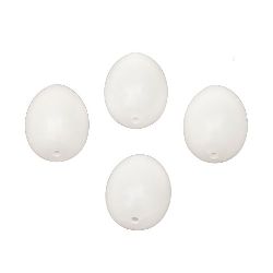 Egg plastic 38x28 mm with a hole 3 mm white -10 pieces