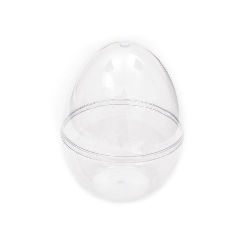 Two-Part Plastic Transparent Egg for DIY Easter Decoration / 90x70 mm
