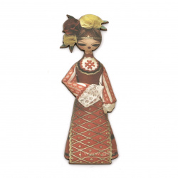 Woman with traditional folk costume, plywood 70x25x2 mm - 5 pieces