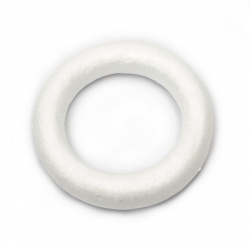 Polystyrene Wreath for Decoration, Round, Diameter 150x30x24 mm - 2 Pieces