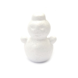 Styrofoam Snowman for Christmas Decoration / 45x69x37 mm - 2 pieces