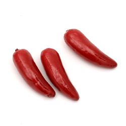 Decoration Styrofoam peppers with Sticks 36x12 ± 13 mm red -20 pieces, Home Decoration Craft 