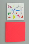 Tangram - puzzle 10 cm  neon pink color