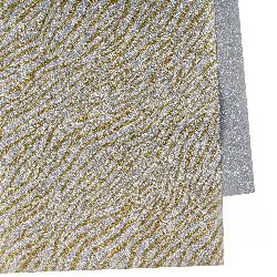 Χαρτί περιτυλίγματος 700x500 mm διπλής όψης ριγέ ασημί / χρυσό