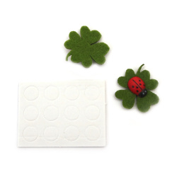 Soft Ladybug Clover with Adhesive, 25 mm - 10 Pieces