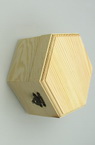 Wooden Hexagonal Box for Decoration and Storage /   117x103x55 mm