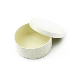 Round wooden box for decoration 120 x 45 mm white
