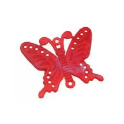 Element de legătură pandantiv fluture 45x56 mm roșu melanj