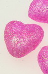 Καρδιά από φελιζόλ 20x20 mm ροζ χρυσόσκονη -10 τεμάχια