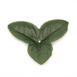 Frunza textilă 85 mm verde închis - 4 grame ~ 14 bucăți