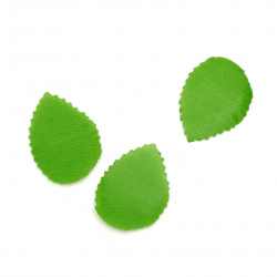 Decorative Fabric Leaf 32x22 mm green - 4 grams ~ 110 pieces