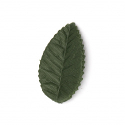 Διακοσμητικά υφασμάτινα φύλλα 40x25 mm σκούρο πράσινο - 4 γραμμάρια ~ 60 τεμάχια