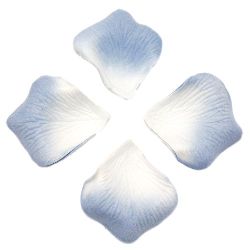Rose Petals made of Textured Paper, for Floral Decorations, Light Blue Melange Color -144 pieces