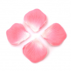 Rose Petals made of Textured Paper for Decoration, Color Melange in Pink with White -144 pieces