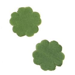 Детелини от текстил цвят зелен 35 мм -3 грама ~ 50 броя