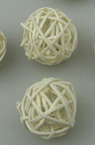 Rattan Ball for Home Decor, Souvenirs, Craft Projects / 20-25 mm / White - 10 pieces